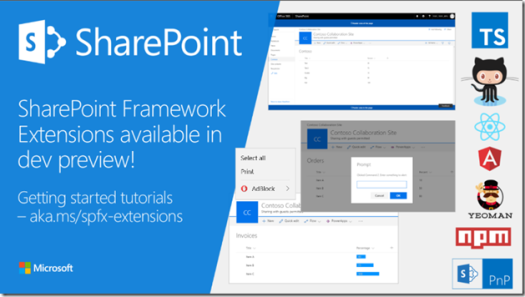 SharePoint Framework Extensions Preview