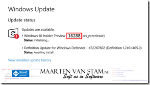 RS3 Windows 10 Insider Preview 16288