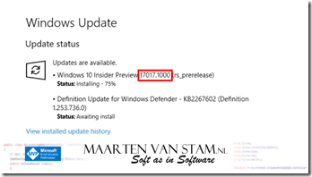 RS4 Windows 10 Insider Preview 17017.1000